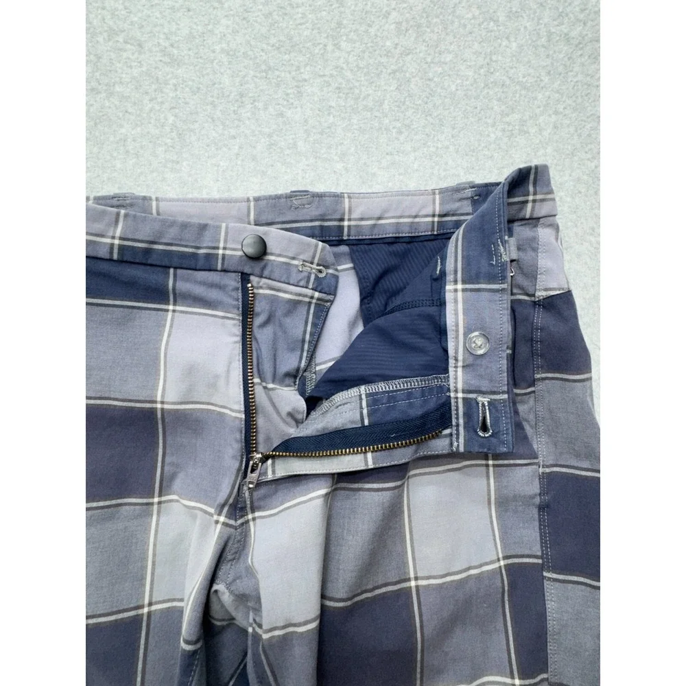 Lululemon Mens Plaid Performance Shorts *30 Navy Gray Windowpane Casual Outdoors